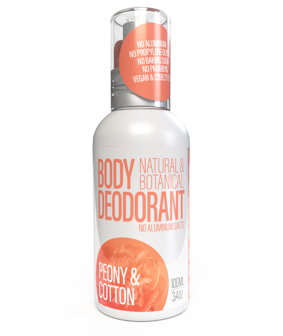DEOGUARD® NATURAL & BOTANICAL SPRAY DEODORANT - peony and cotton - 3.4oz
